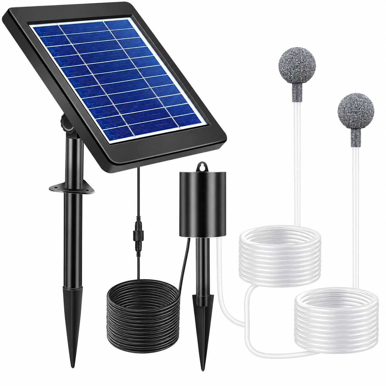 Solar Pond Aerator - 4W Aquarium Air Pump Oxygenator for Outdoor Ponds, Small Fish Pools, Stock Tanks, Hydroponics
